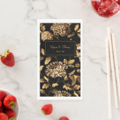 黒と金ゴールドのヴィンテージフローラ結婚つる植物 (インサイチュ)