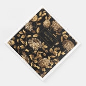 黒と金ゴールドのヴィンテージフローラ結婚つる植物 (コーナー)