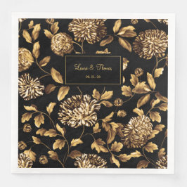 黒と金ゴールドのヴィンテージフローラ結婚つる植物