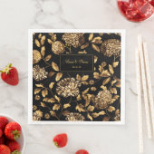 黒と金ゴールドのヴィンテージフローラ結婚つる植物 (インサイチュ)