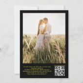 黒と金ゴールドのヴィンテージ天体QRコード結婚の 招待状 (裏面)