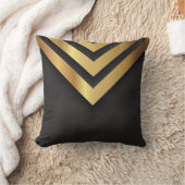 黒と金ゴールドの三角形デザイン クッション (ブランケット)