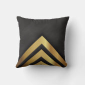 黒と金ゴールドの三角形デザイン クッション (裏面)