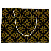 黒と金ゴールドの上品な抱き枕 – 大、光沢 ラージペーパーバッグ (裏面)