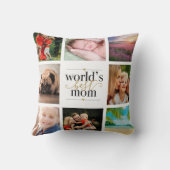 黒と金ゴールドの世界最高のママー8 Photo Collage クッション (裏面)