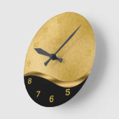 黒と金ゴールドの丸壁時計 ラウンド壁時計 (傾斜)