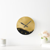 黒と金ゴールドの丸壁時計 ラウンド壁時計 (ホーム)