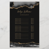 黒と金ゴールドの価格リストのチラシ チラシ (正面)