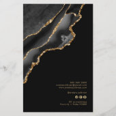 黒と金ゴールドの価格リストのチラシ チラシ (裏面)