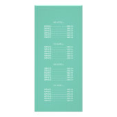 黒と金ゴールドの円のモチーフの価格表メニュー ラックカード (裏面)