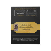 黒と金ゴールドの写真の好意XLキャンディーラッパー ノートパッド (回転)