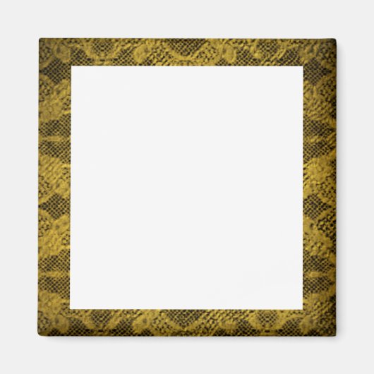 黒と金ゴールドの写真フレーム マグネット (正面)