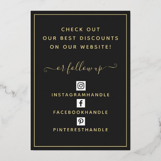 黒と金ゴールドの割引カーカスタムドとQRコード 箔シーズンカード (裏面)