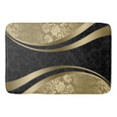 黒と金ゴールドの動的なジオメトリックダンパー バスマット (正面)