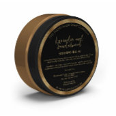 黒と金ゴールドの化粧品の瓶ラベルw成分 ラウンドシール