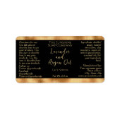 黒と金ゴールドの化粧品ドロッパーボトルラベル ラベル (正面)