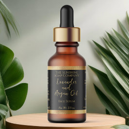 黒と金ゴールドの化粧品ドロッパーボトルラベル ラベル