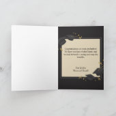 黒と金ゴールドの卒業キャップのグリーティングカード カード (内部)