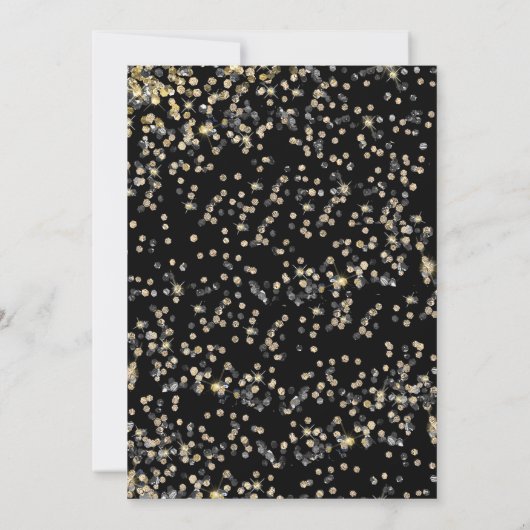 黒と金ゴールドの卒業テンプレート 招待状 (裏面)