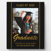 黒と金ゴールドの卒業写真の卒業式20XX記念 フォトプラーク (正面)