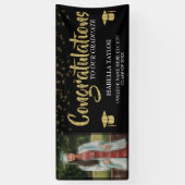 黒と金ゴールドの卒業写真バナー 横断幕 (縦)