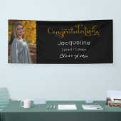 黒と金ゴールドの卒業写真バナー 横断幕 (トレードショー)