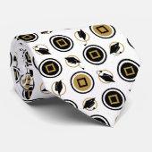 黒と金ゴールドの卒業帽型 ネクタイ (ロール)
