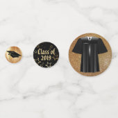 黒と金ゴールドの卒業紙吹雪 コンフェッティ (正面)