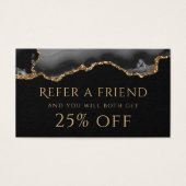 黒と金ゴールドの収集の参照カード (正面)