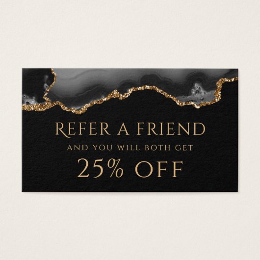 黒と金ゴールドの収集の参照カード (正面)