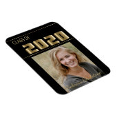 黒と金ゴールドの古典的な写真卒業–2020 マグネット (右側)