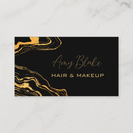 黒と金ゴールドの名刺 名刺 (正面)