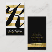 黒と金ゴールドの名刺 名刺 (正面/裏面)