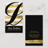 黒と金ゴールドの名刺 名刺 (正面/裏面)