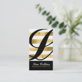 黒と金ゴールドの名刺 名刺 (スタンド正面)