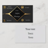 黒と金ゴールドの名刺 名刺 (正面/裏面)