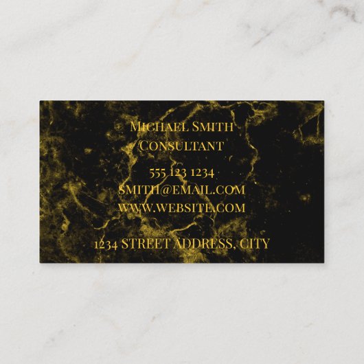 黒と金ゴールドの名刺 名刺 (裏面)