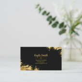黒と金ゴールドの名刺 名刺 (スタンド正面)