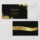 黒と金ゴールドの名刺 名刺 (正面/裏面)