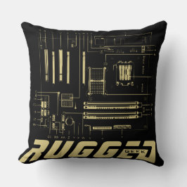 黒と金ゴールドの堅牢なギークマザーボード技術 クッション