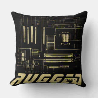 黒と金ゴールドの堅牢なギークマザーボード技術 クッション