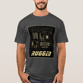 黒と金ゴールドの堅牢なギークマザーボード技術 Tシャツ