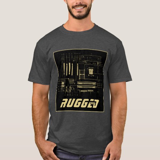 黒と金ゴールドの堅牢なギークマザーボード技術 Tシャツ (正面)