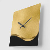 黒と金ゴールドの壁時計 スクエア壁時計 (傾斜)
