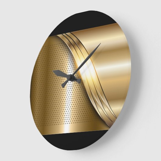 黒と金ゴールドの大きな時計 ラージ壁時計 (傾斜)