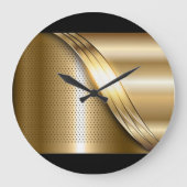 黒と金ゴールドの大きな時計 ラージ壁時計 (正面)