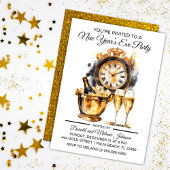 黒と金ゴールドの大晦日パーティー 招待状