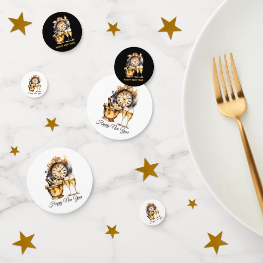 黒と金ゴールドの大晦日 コンフェッティ