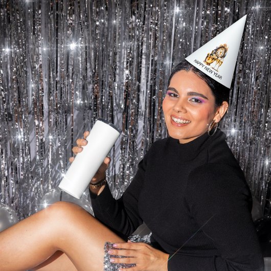 黒と金ゴールドの大晦日 パーティーハット