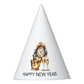 黒と金ゴールドの大晦日 パーティーハット (正面)